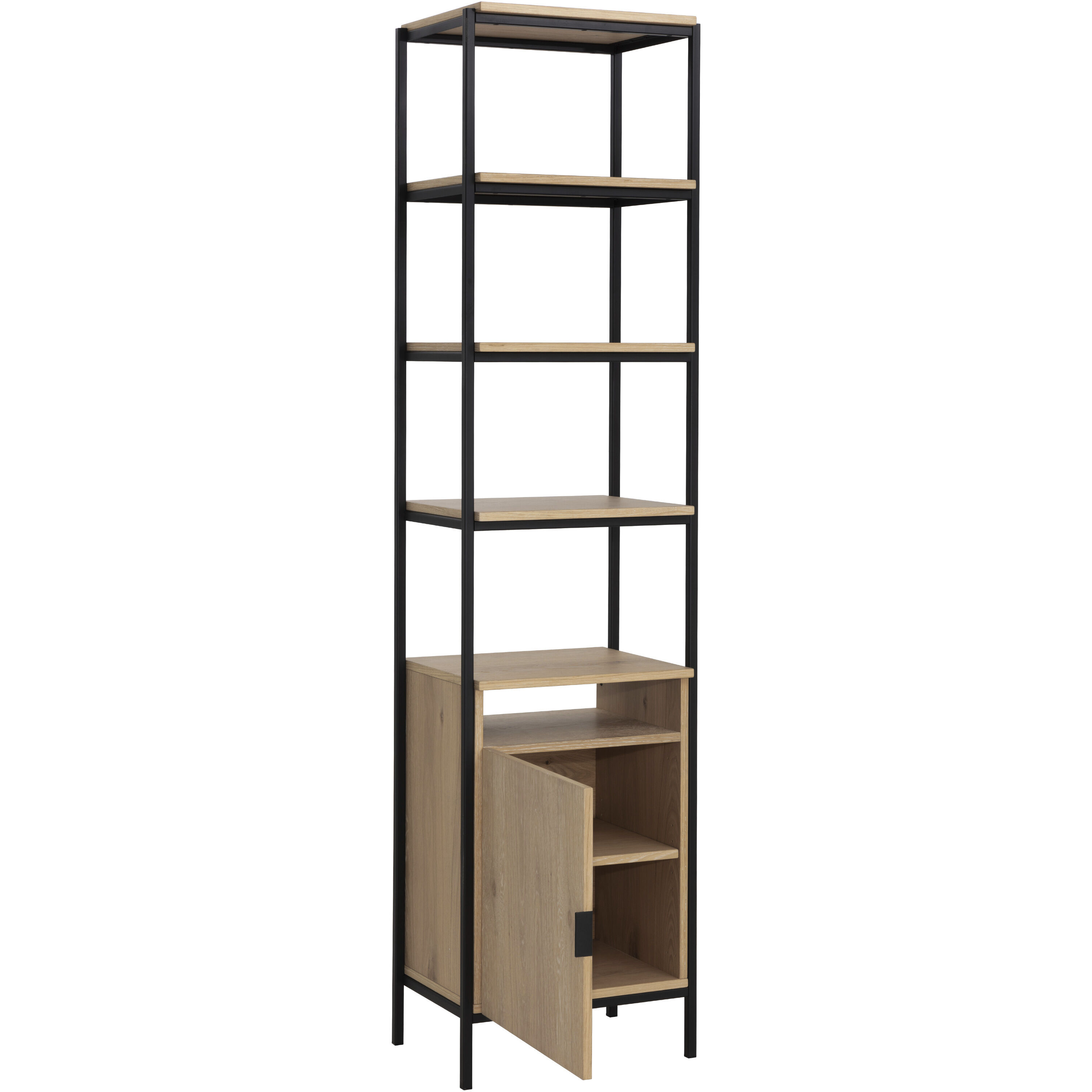 Ambrose Rustic Oak / Black Modular Bookcase, Small